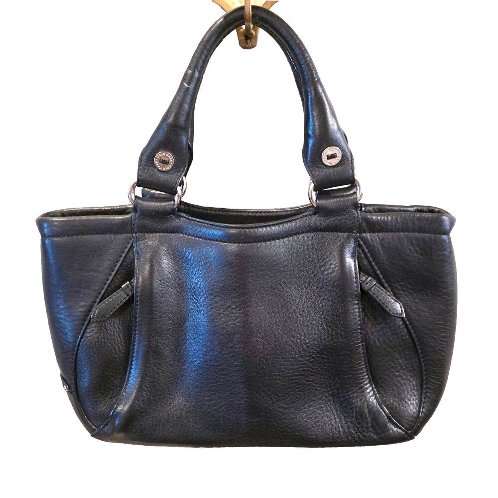 VTG Y2K Cole Haan Village SP06 Black Pebbled‎ Leather Satchel Handbag Bag
